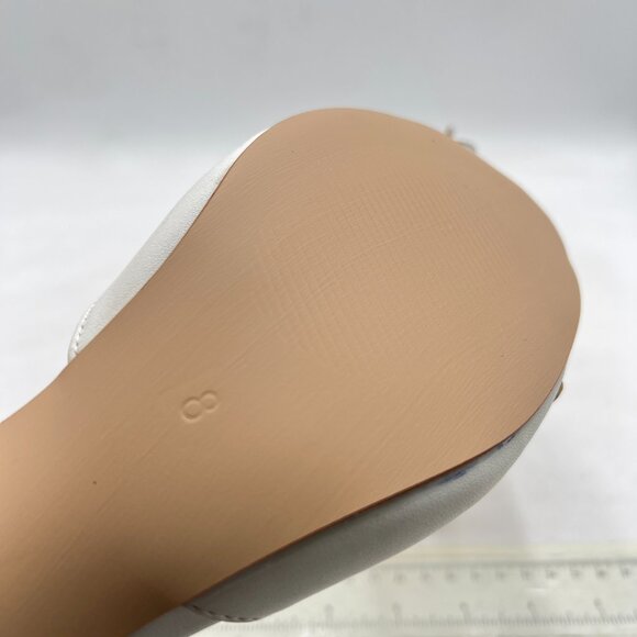 XYD White Dance Ballroom Latin Jazz Mid Heels Peep Toe T-Strap Butterfly Sandals - Picture 6 of 8